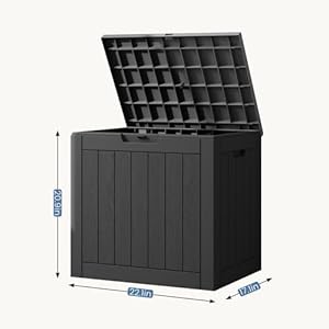 Dumos31gallondeckboxlockableoutsidestorageboxforoutdooruseoutsidewaterproofresinpackagedeliveryboxforbackyardpatiogardenblack Urban Country Home Decor Dumos 31 gallon deck box lockable outside storage box for outdoor use outside waterproof resin package delivery box for backyard patio garden black urban country home decor