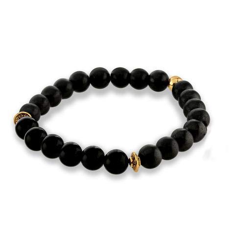 Believe London Raw Black Tourmaline & Matte Hematite Stone Bracelet in Gift Box | Strong Elastic | Healing Men Women Luxury Stretch Precious Natural Crystal Stones Healing Gemstone Therapy Yoga Mala