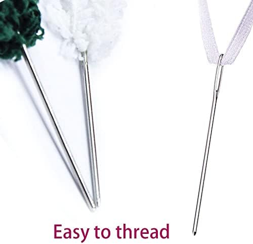 Large Eye Blunt Needles, Darning Needle, 15 Pcs Yarn Knitting Needles, 3 Sizes Big Eye Sewing Needles in a Clear Tube, Darning Needles for Wool, Crochet and Yarn Knitting