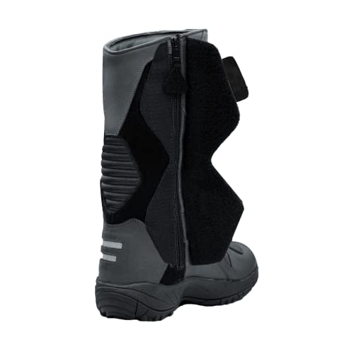 Image of Raida Mens Explorer Motorcycle Boots|Ankle, Shin, & Heel Protection|Memory Foam Insole|Leather (Grey, 8)