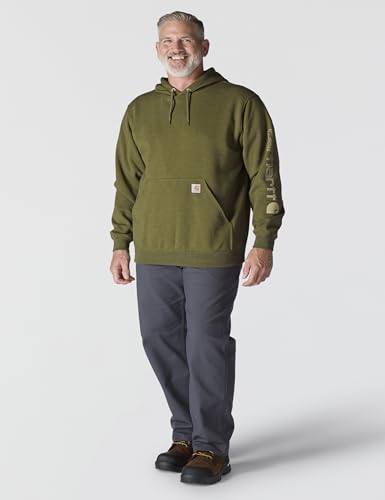 Image of Carhartt Men's Signature Sleeve Logo Midweight Sweatshirt Hooded