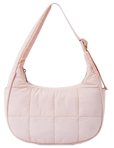 Puffer Hobo Bag for Women Quilted Adjustable Shoulder Bag Zipper Trendy Top Handle Puffy Handbags 2025