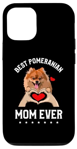 Installazione facile Custodia per iPhone 13 Pro Best Pomeranian Mom Ever Pomeranians Toy German Spitz