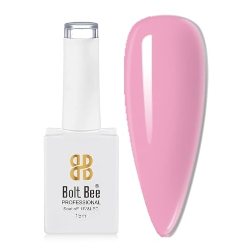 Image of Bolt Bee Baby Pink Color Gel Nail Polish Soak Off UV Gel DIY at Home Manicure Salon Nail Art (14, 15ml)