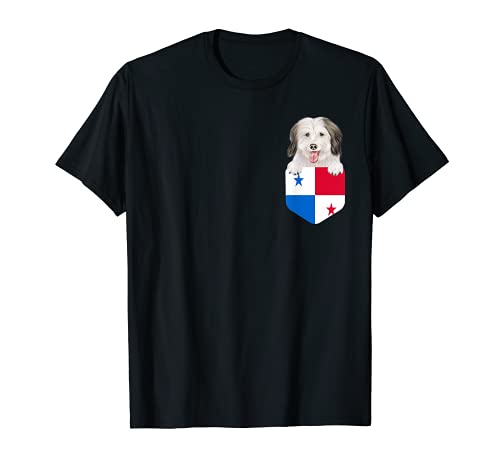 Panama Flag Coton de Tulear Dog In Pocket T-Shirt, Black