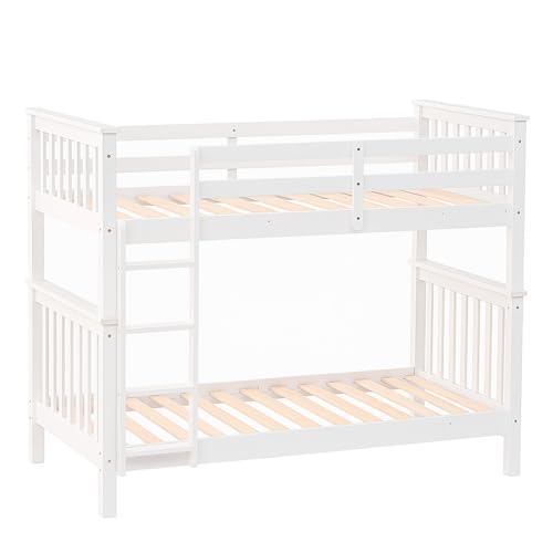 Acomoda Textil – Litera de Madera Maciza 200x140x99 cm con Somieres Incluidos y Opción de Dos Camas Individuales. Cama doble Diseño Robusto, Funcional para Dormitorios Infantiles y Juveniles. (Litera)