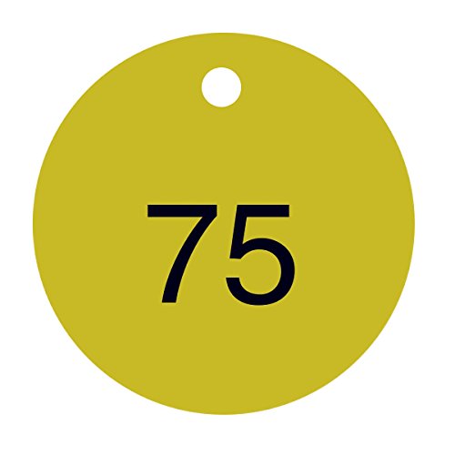 Étiquettes numérotées Accuform 51-75 en plastique jaune et noir pour marquage