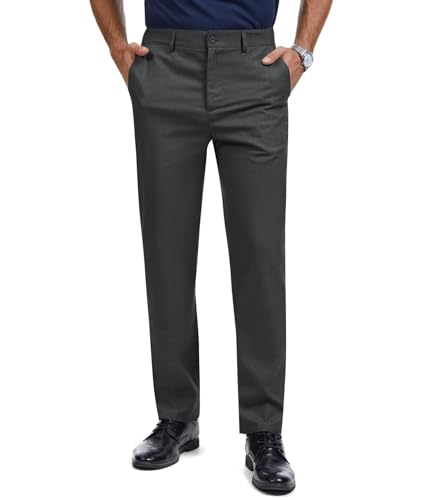 Image of Men's Tall Classic Fit Flex Flat Front Dress Pants Formal Pants for Business & Office