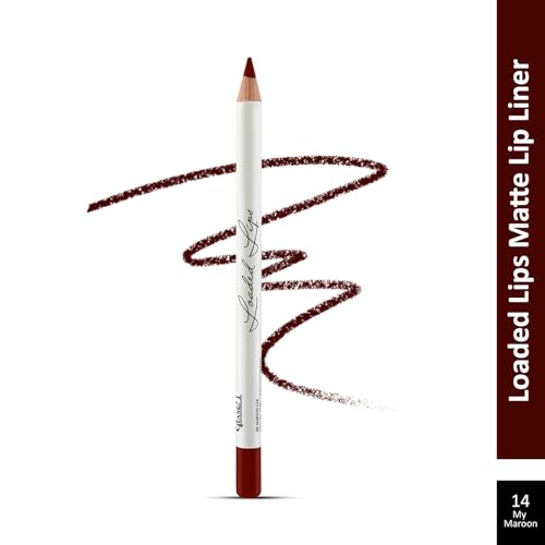 Image of Glam21 Loaded Lips Matte Lip Liner For Clean Contoured Lip | Creamy, Easy Slide Formula | Renders Perfect Pout & Long-Lasting | Waterproof | Transfer-Proof Matte Finish | One-Stroke Color Application | Non-Drying | 1.1gm | My Maroon