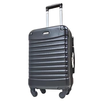 Mala de Viagem de Bordo com 2 Zíper, extensível com rodas 360° Capacidade 10kg (PRETO ZIPER NORMAL, 55X35X25)