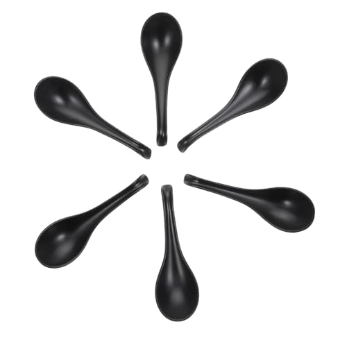 Cabilock 6pcs Soup Spoons Long Handle Porridge Rice Spoons Comfortable Tableware for Restaurant Use Lightweight Easy to Store Smooth Edges for Safe Serving