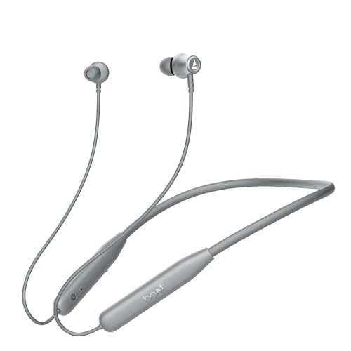 boAt Rockerz 111, 40H Battery, Dual Pair, ENx Tech, Low Latency, Fast Charge, IPX5, Stream Ad Free Music via App Support, Bluetooth Neckband, in Ear Wireless with Mic Earphones (Ash Grey)