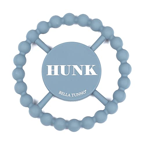 Image of Bella Tunno Happy Teether for Boy - Soft & Easy Grip Teething Ring Perfect for Babies and Teething Toys to Help Soothe Gums, Non-Toxic, BPA Free Silicone Teether, Hunk in Blue
