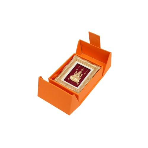 Image of Goddess Laxmi 24kt Gold Foil Art Frame | Premium Ornate Tabletop & Home Decor | Auspicious Indian Gift for Diwali, Weddings & Special Occasions (7.5 cm x 9 cm)