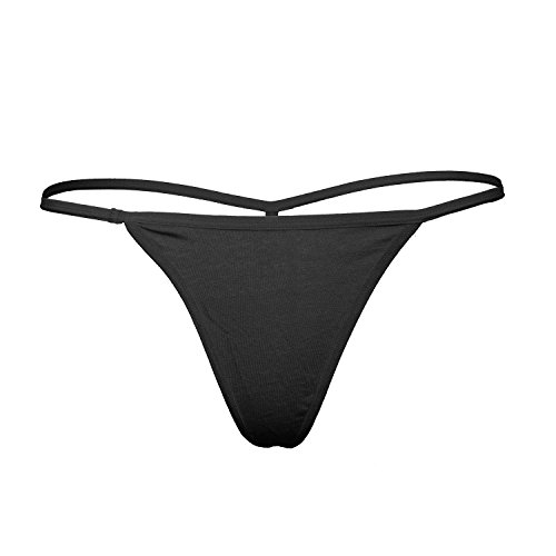 Women's 4 Pack Sexy String Bikini Thong Underwear Black XS/S