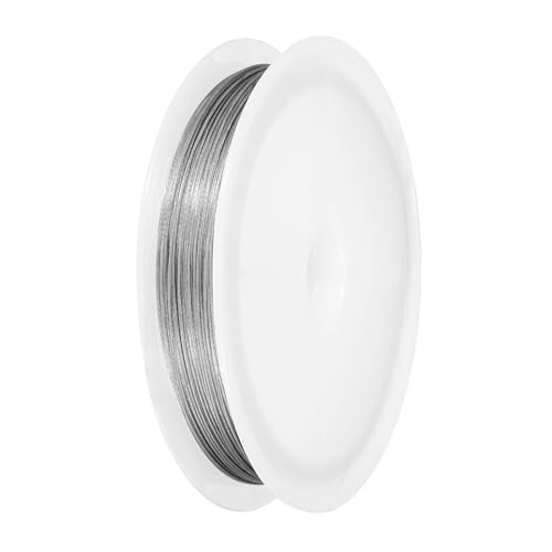 PATIKIL 66FT (20m) 0.018inch (0.45mm) 7-Strand Bead String Wire, Stainless Steel Nylon Coated Bead Cord Stringing Wire for Jewelry Bracelet Beading Making, Silver