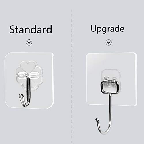 Chie no fukuro Selbstklebend Haken Transparent,8 Stk 44 lb/ 20 kg(Max) Selbstklebend Handtuchhaken, Transparente Klebehaken Wasserdicht,Abnehmbar,Küchenhaken für Küche Bad Wand & Decke Aufhänger.