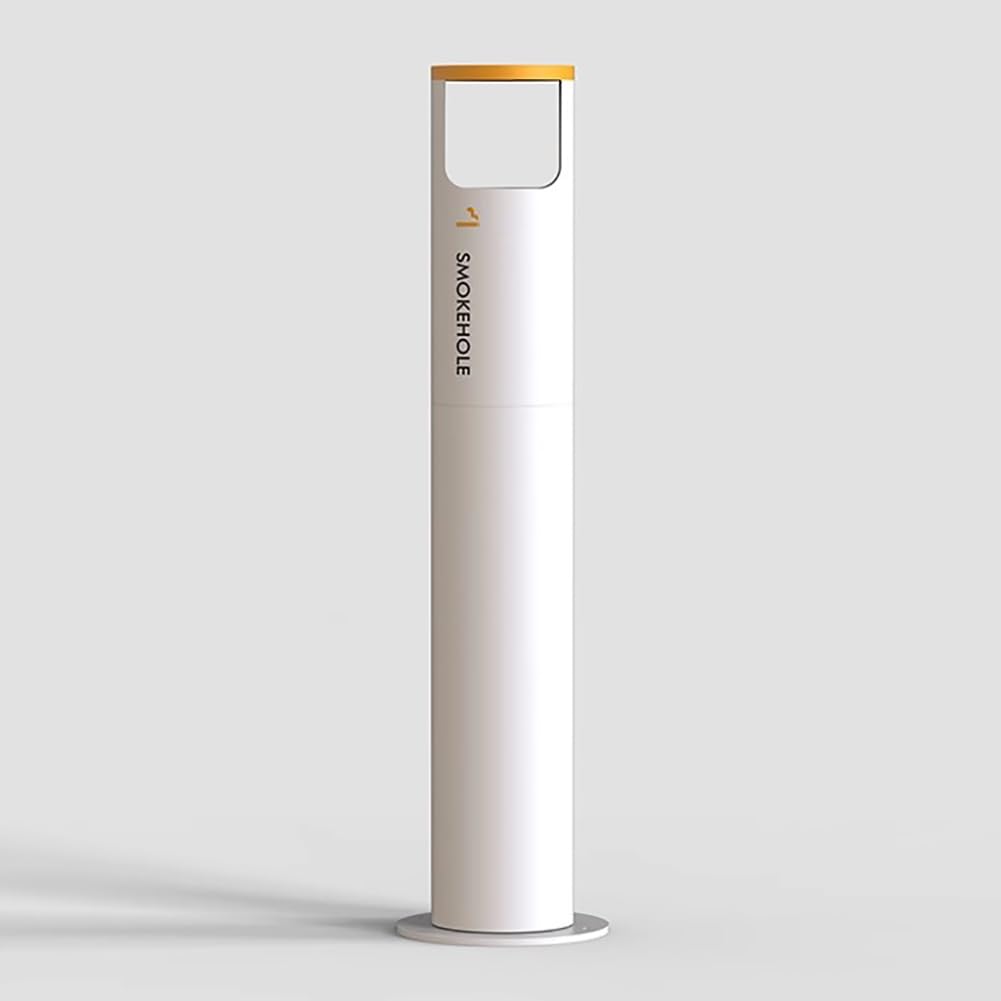 Cendrier D'extérieur Autoportant, Collecteur De Mégots Amovible en Acier Inoxydable avec Base Fixe, Unité D'élimination des Mégots De Cigarettes pour Terrasse, Noir/Blanc,B