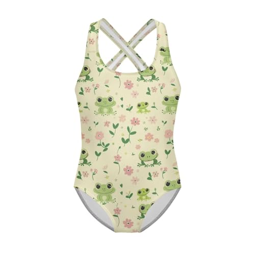 Image of Girls One Piece Swimsuits Quick Dry Beach Bathing Suit Crossback Swimwear 5-14 Years