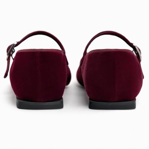 Women’s Leopard Print Mary Jane Flats Buckle Strap Square Toe Ballet Flat Suede Fashion Comfortable Ballerina Shoes3