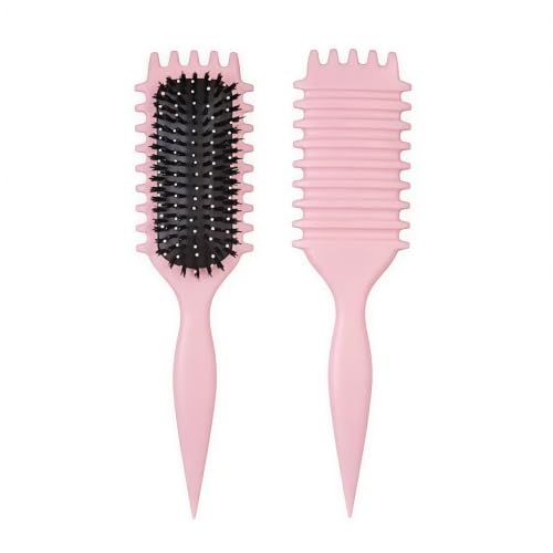 TAHIYATUL Curl Defining Brush for Curly Hair Hair Styling & Detangling Brush Curl Enhancing Hair Care Tool for Wavy Curly & Coily Hair Pink