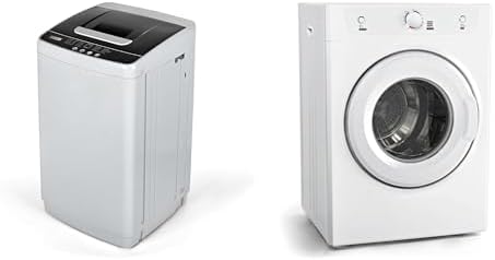 Euhomy Combo de lavadora de 1.03 pies cúbicos y secadora de 3.5 pies cúbicos con cinco niveles de agua, 10 programas, lavadora de bomba de drenaje,