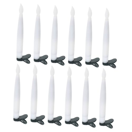 Cabilock 12 Set Candele LED Clip Calde Bianche Opache con Filo per Decorazioni Natalizie Albero di Natale Luminarie senza Fiamma Riutilizzabili