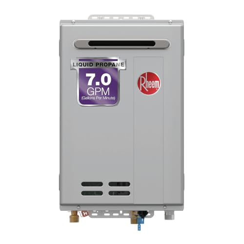 Rheem RTG-84XLP-3 High Efficiency Non-Condensing Outdoor Tankless Liquid Propane Water Heater 8.4 GPM, 180,000 BTUs