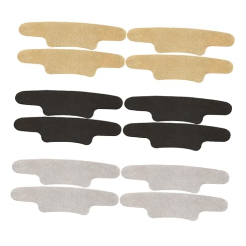 IWOWHERO 6Pairs Heel Stickers Cushions for High Heels Thickened Wear Foot Pads Grey Black Khaki Comfortable Heel Grips for Cloth Shoes Daily Use