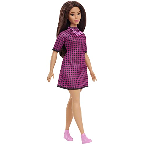 Muñeca Barbie Fashionistas Curvy con Vestido a Cuadros miniatura 4