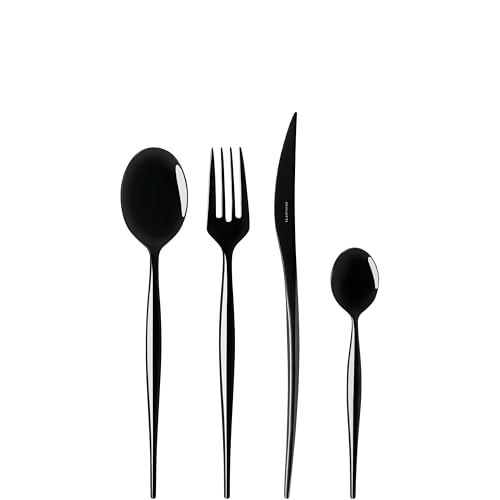 CARATTERISTICHE TECNICHE: posate in acciaio inox 18/10. Coltello forgiato monoblocco. L'intero set è lavabile in lavastoviglie e confezionato in scatola regalo litografata. La speciale finitura PVD, conferisce alla posate pregiate tonalità di colore ed elevata resistenza a graffi e corrosione. Lavabili in lavastoviglie.