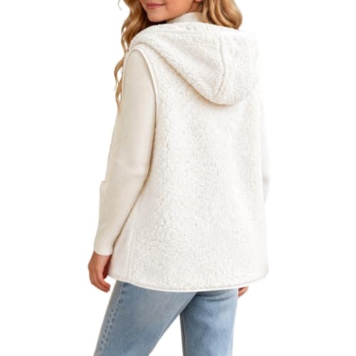 Fleece Hooded Vest Girls Sharpa Button Down Sleeveless Long Jackets Vests - image 8