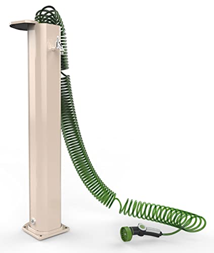 Arkema Design Fuente Da Jardin Tradicional En Aluminio Con Grifo De Manguera Y Pistola De Riego Gs145/9001 Arena