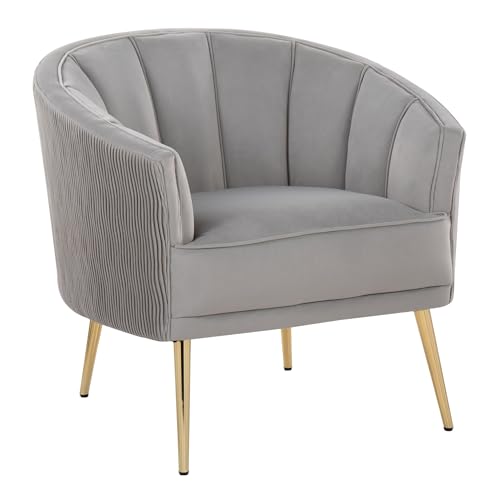 Sillón Plegable Terciopelo Plateado miniatura 1