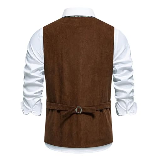 Men’S Western Corduroy Vest With Floral Embroidery Single Breasted Gothic Steampunk Dress Suit Vest 6
