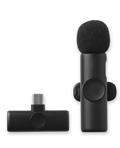 Image of Juarez K11 Wireless Microphone All-in-One 3-Port Mini Lavalier Mic - 2.4G Wireless, 20m Range, 1-Drag-1 Clip-On Lapel Mic for Smartphone, Camera, Vlogging, YouTube, Interviews & Content Creation