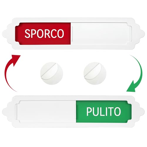 Segnaletica per lavastoviglie che commuta lo stato di pulizia/sporco, dimensioni 17,7 * 4 * 0,6 cm, con supporto adesivo e montaggio magnetico (XW, IT)