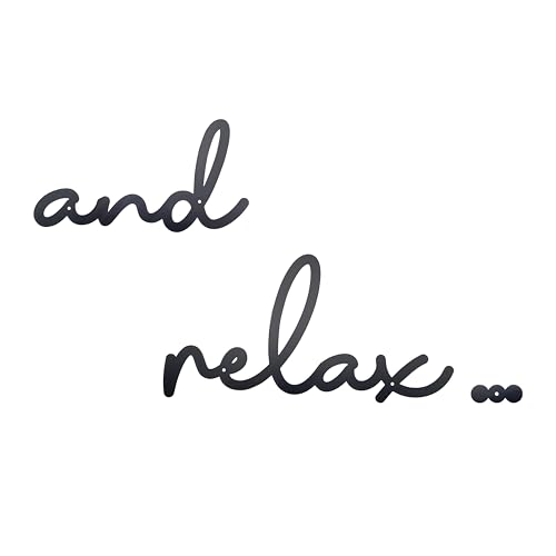 Metal Bathroom Wall Art & And Relax Sign - Zen