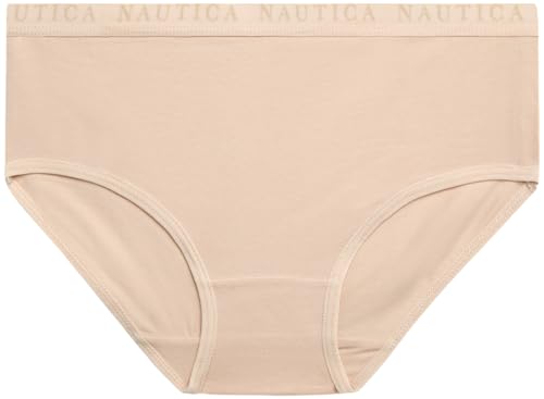 Nautica Girls Underwear Briefs - 10 Pack Comfort Stretch Mid-Waist Breathable Cotton Underwear Panties for Girls (Sizes:4-12)4