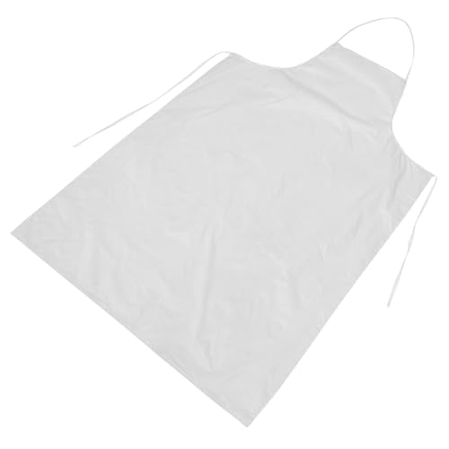 KICHOUSE Waterproof Kitchen Apron Lab Apron Chemistry Dishwasher Apron Cooking Clothes Protector Aprons Waterproof Apron for Dish Washing White Polyester Taffeta Waterproof Coated Fabric