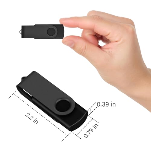 Image of EASTBULL 32GB USB Flash Drive Bulk Thumb Drives 20 Pack with Lanyards USB 2.0 Jump Drive 32GB Memory Sticks Zip Pen Drive for Storage and Backup Black 20PCS