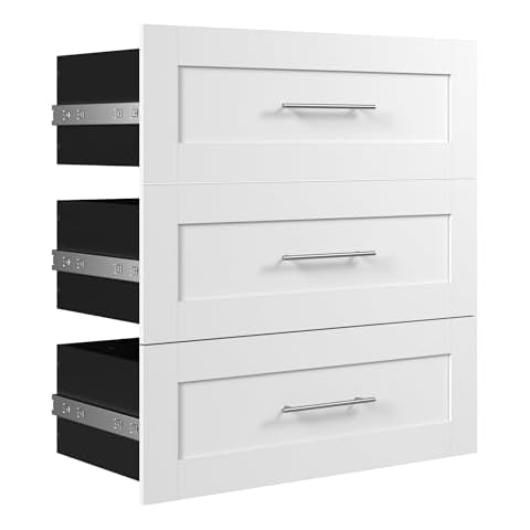 Bestar Pur 3 Drawer Set for Pur 36W Closet Organizer in White Cover