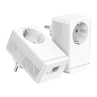 Mercusys TP-Link MP500P KIT Powerline Kit Homeplug AV2 con Presa Fino a 1000Mbps, 1 Porta Gigabit, Plug & Play, Compatibile con Tutti i Router, Tecnologia Powerline