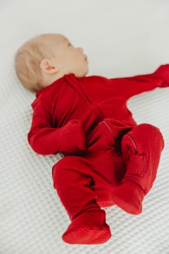 Image of Copper Pearl Baby Zip-Up Footie Pajamas - Soft Stretchy Sleep and Play Footies for Boys and Girls