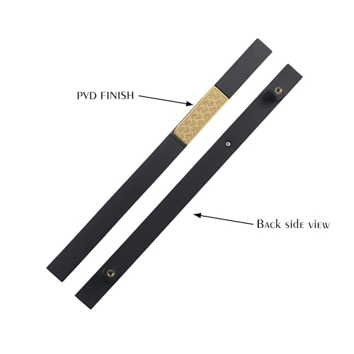 Image of Imperio 18 Inch Main Door Handle | Black and PVD Gold Finish | Stainless Steel Heavy Duty Entrance Handle for Home & Office Doors