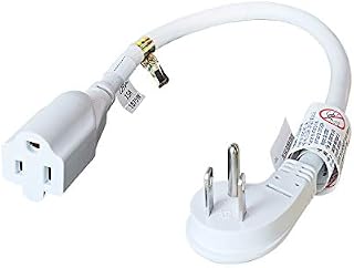 FIRMERST 1875W Low Profile Flat Plug 1ft Extension Cord 14AWG 15A White