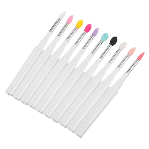 TOVINANNA 10pcs Lip Brush Set Makeup Brush Applicator for Eye Lip Non-slip Portable Ideal for Makeup Artists Beginners