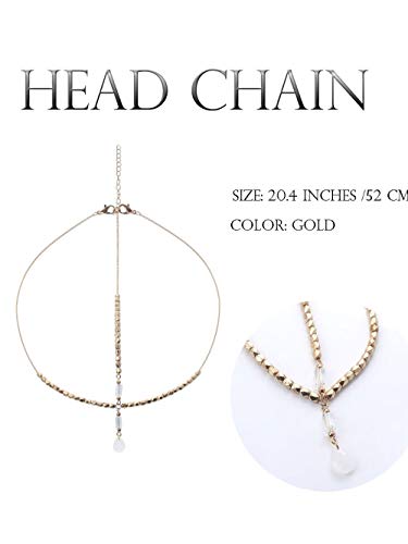 Yean Haarketting met kristallen voor bruiloft, goud, strass, bruid, haarsieraad voor vrouwen en meisjes - Image 3