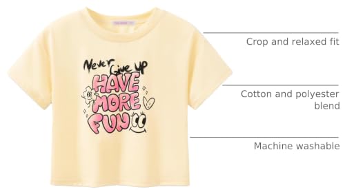 Image of Stylish Graffiti /Butterfly /Tropical Crop Top for Little & Big Girls - Cool Summer T-Shirt Clothes Size 6-18