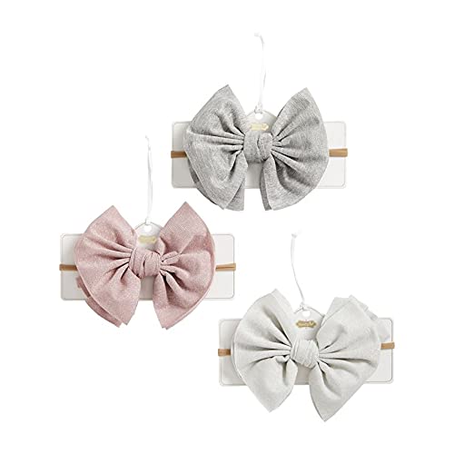 Mud Pie Baby Girls' Pink Shimmer Bow Headband, One Size3